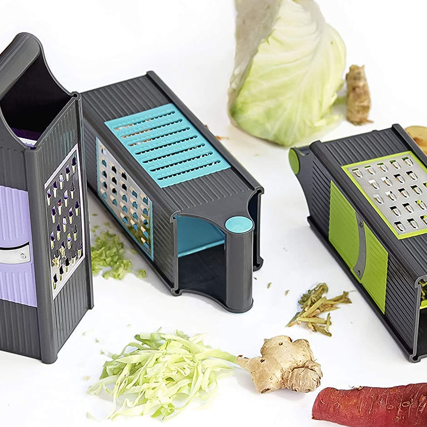 Steel And Plastic 4 In 1 Vegetable  Fruit Slicer Grater  Slicer (1 Pc) - Shop Gharse