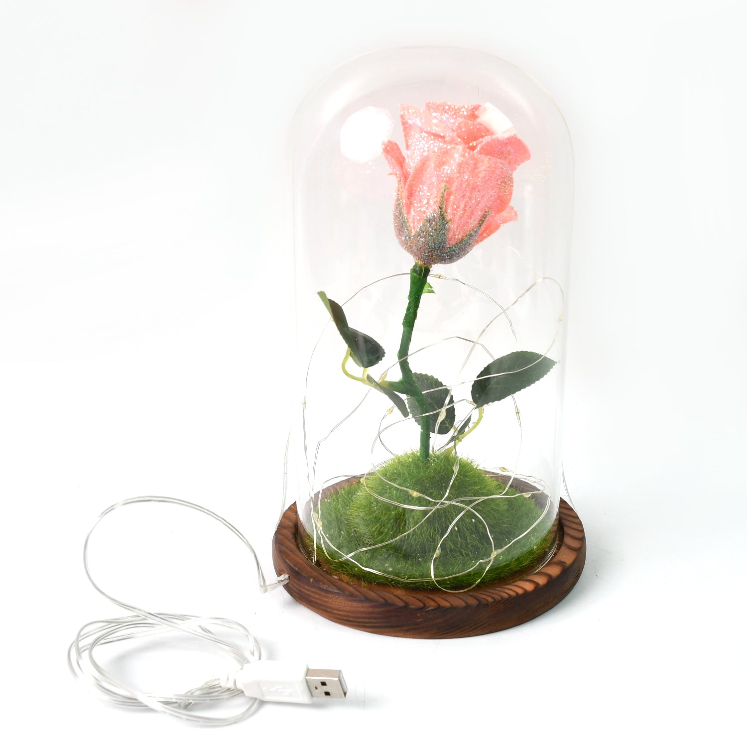 Glass Flower With Led Light Great Gift (1 Set) - Shop Gharse