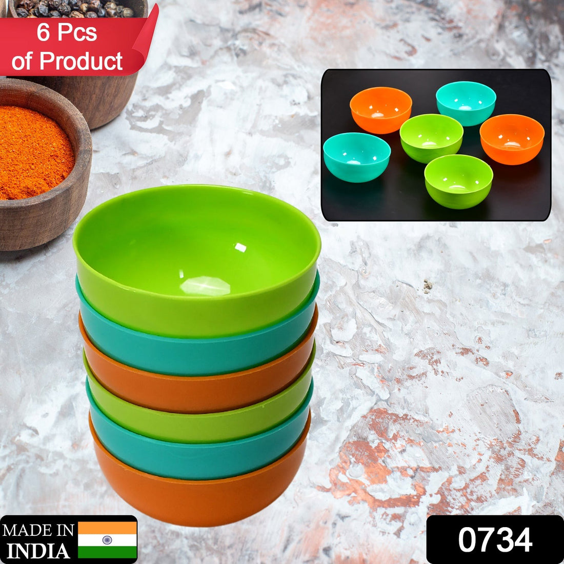 0734 Soup Bowls For Daily Use For Kitchen 6pcs - Shop Gharse