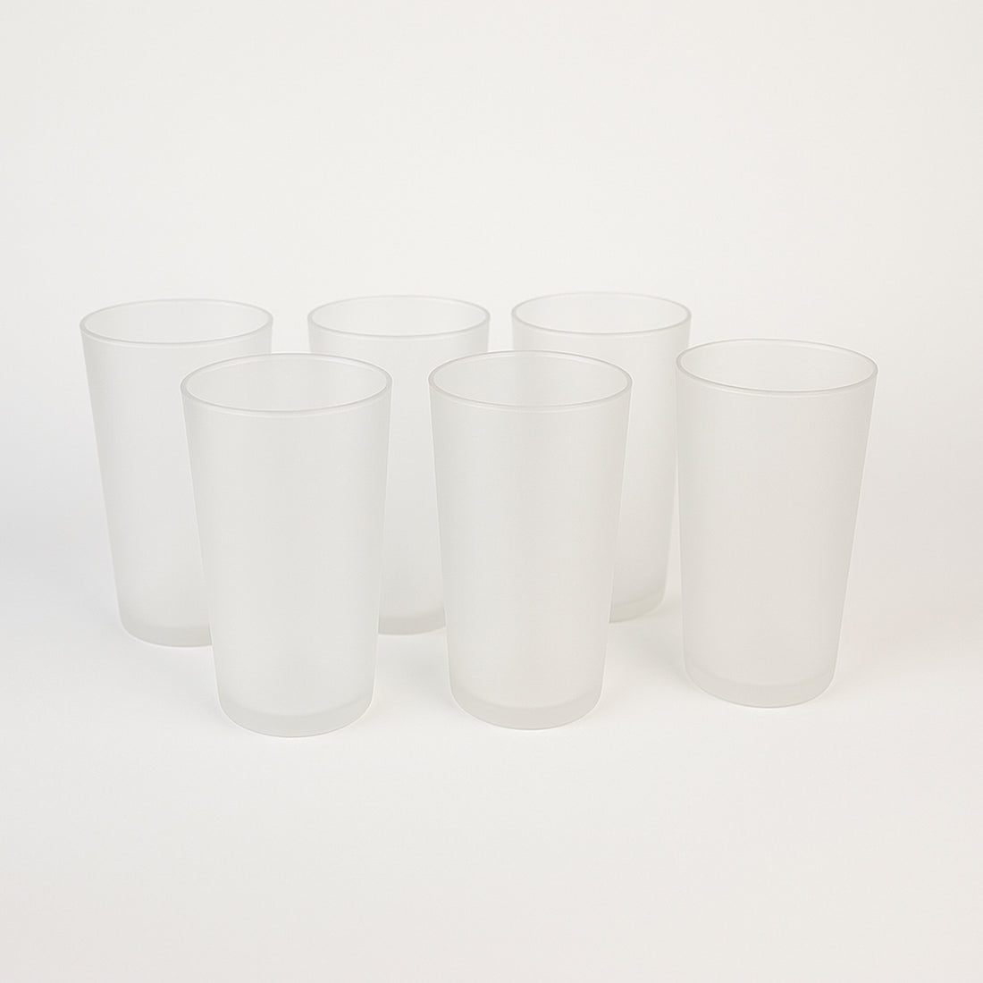 Matt Finish Glass Tumbler Set (Approx 300ml  6 Pc) - Shop Gharse