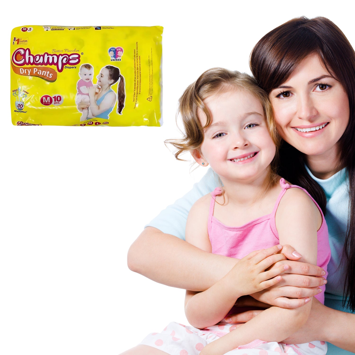 0966 Medium Champs Dry Pants Style Diaper- Medium (10 Pcs) Best For Travel  Absorption Champs Baby Diapers Champs Soft And Dry Baby Diaper Pants (M 10 Pcs ) - Shop Gharse