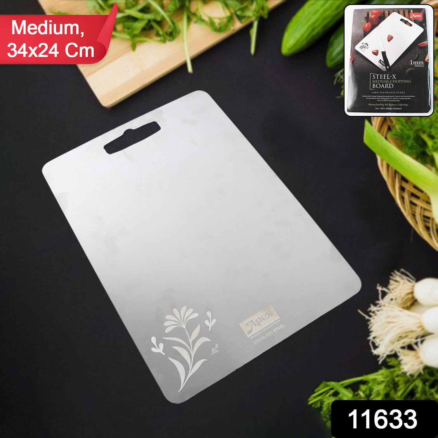 Apex Steel-x Stainless Steel Medium Chopping Board - Shop Gharse