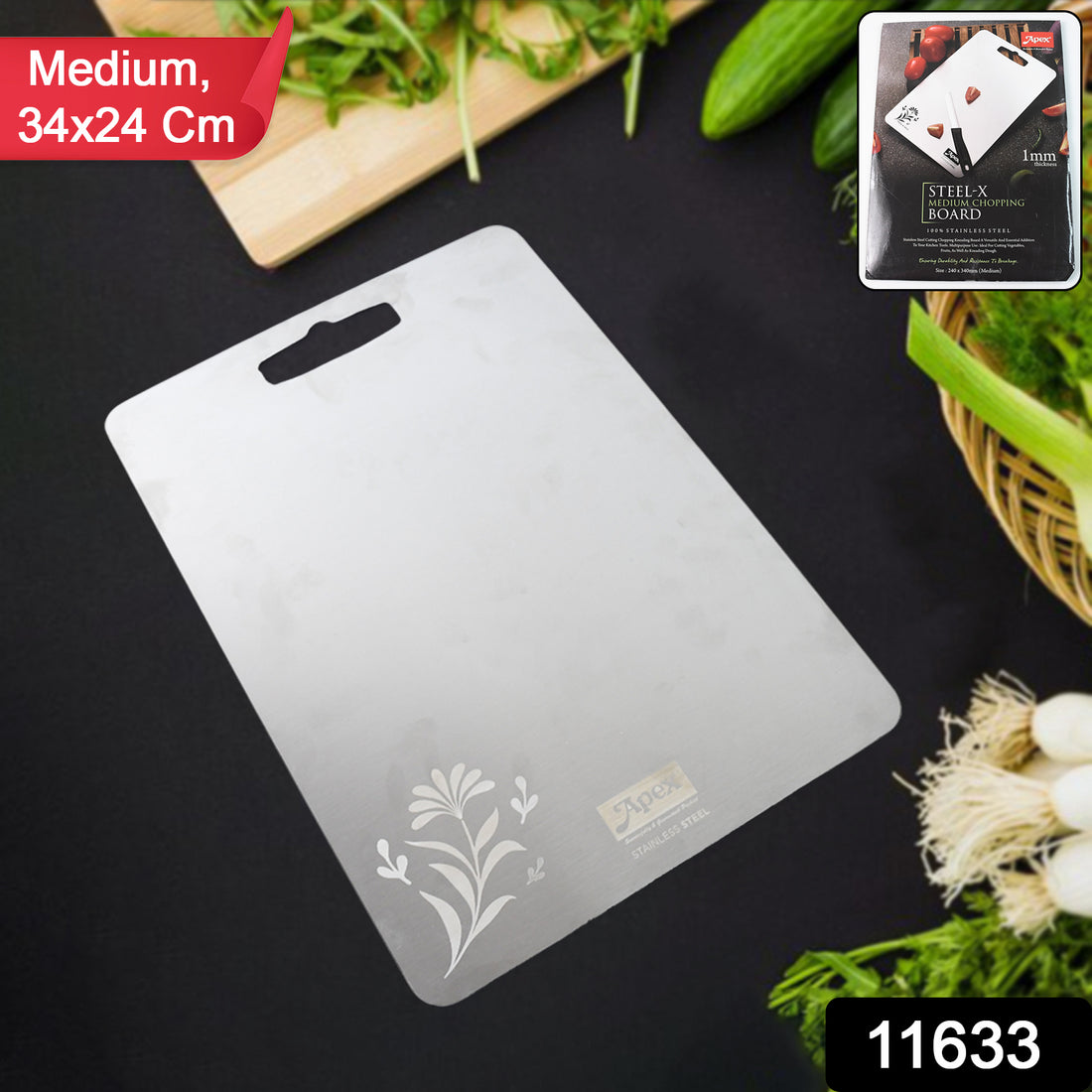 Apex Steel-x Stainless Steel Medium Chopping Board - Shop Gharse