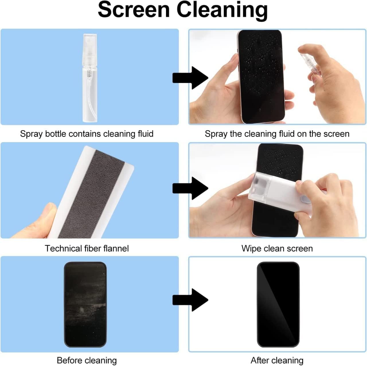 6462 7 In 1 Electronic Cleaner Kit Cleaning Kit For Monitor Keyboard Airpods Screen Dust Brush Including Soft Sweep Swipe Airpod Cleaner Pen Key Puller And Spray Bottle - Shop Gharse