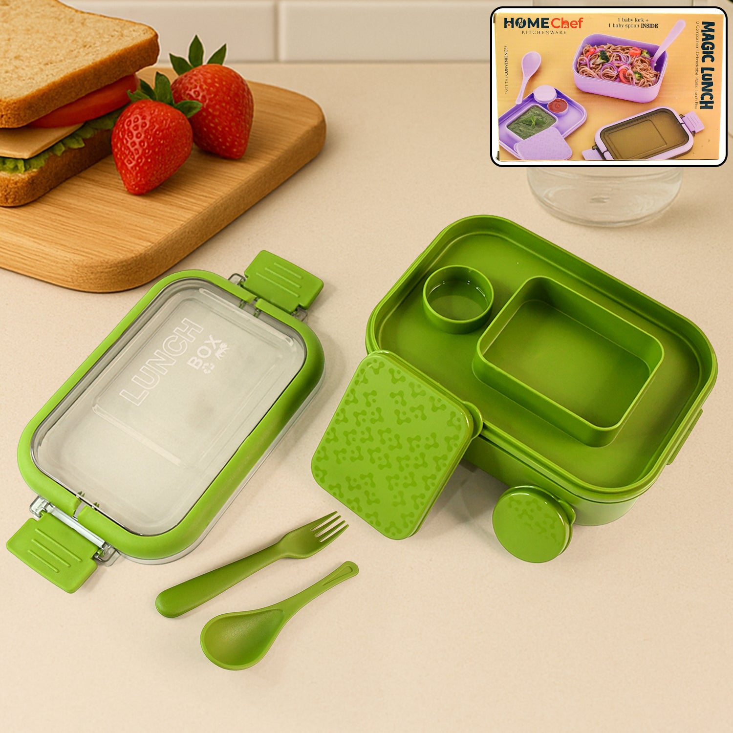 Magic Lunch Box With Leakproof Compartments (1 Pc) - Shop Gharse