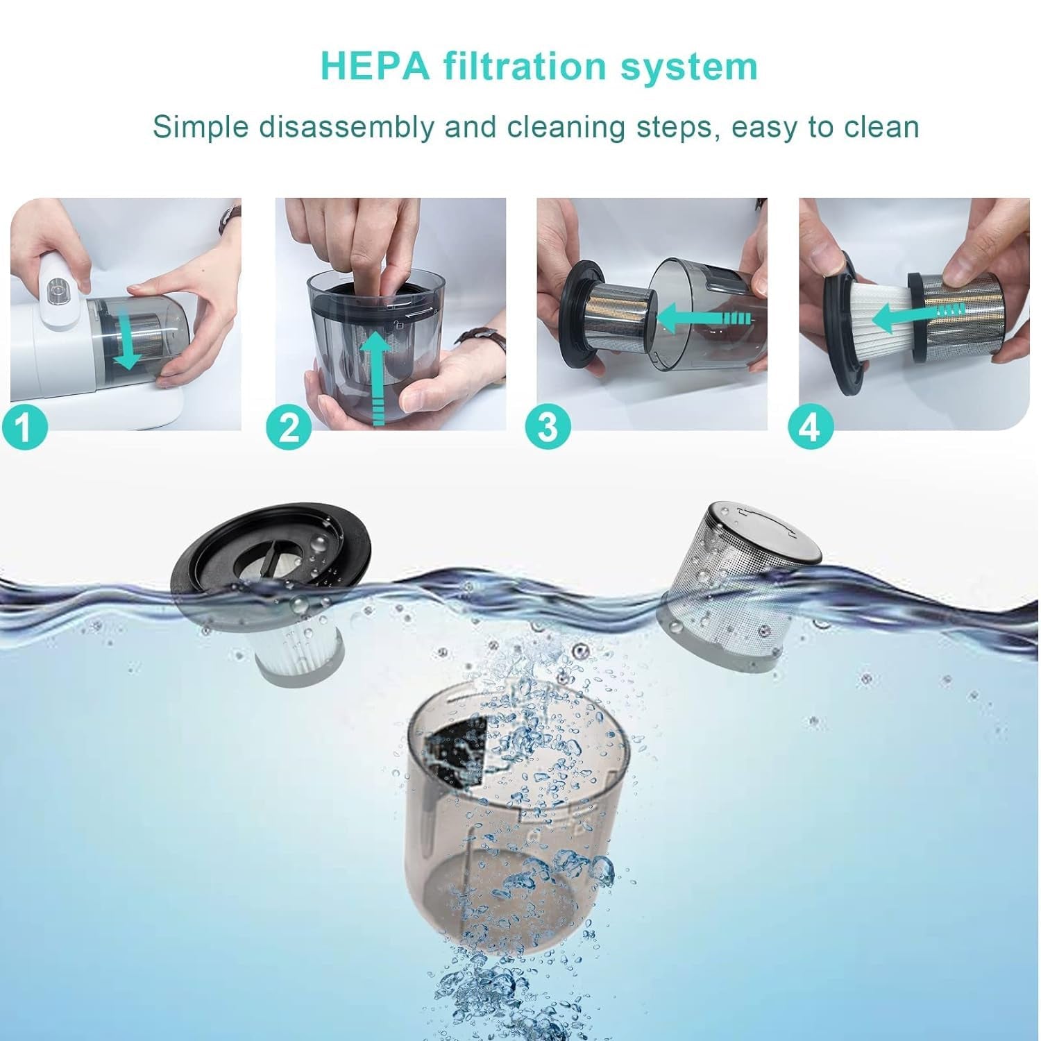 0227 Powerful Suction Portable Handheld Vacuum Cleaner - Low Noise Vacuum Cleaner For Bed - Cordless Vacuum Cleaner For Car Seat Crevices Pillows Mattresses Sofas Wireless Anti Dust And Mite Cleaner - Shop Gharse