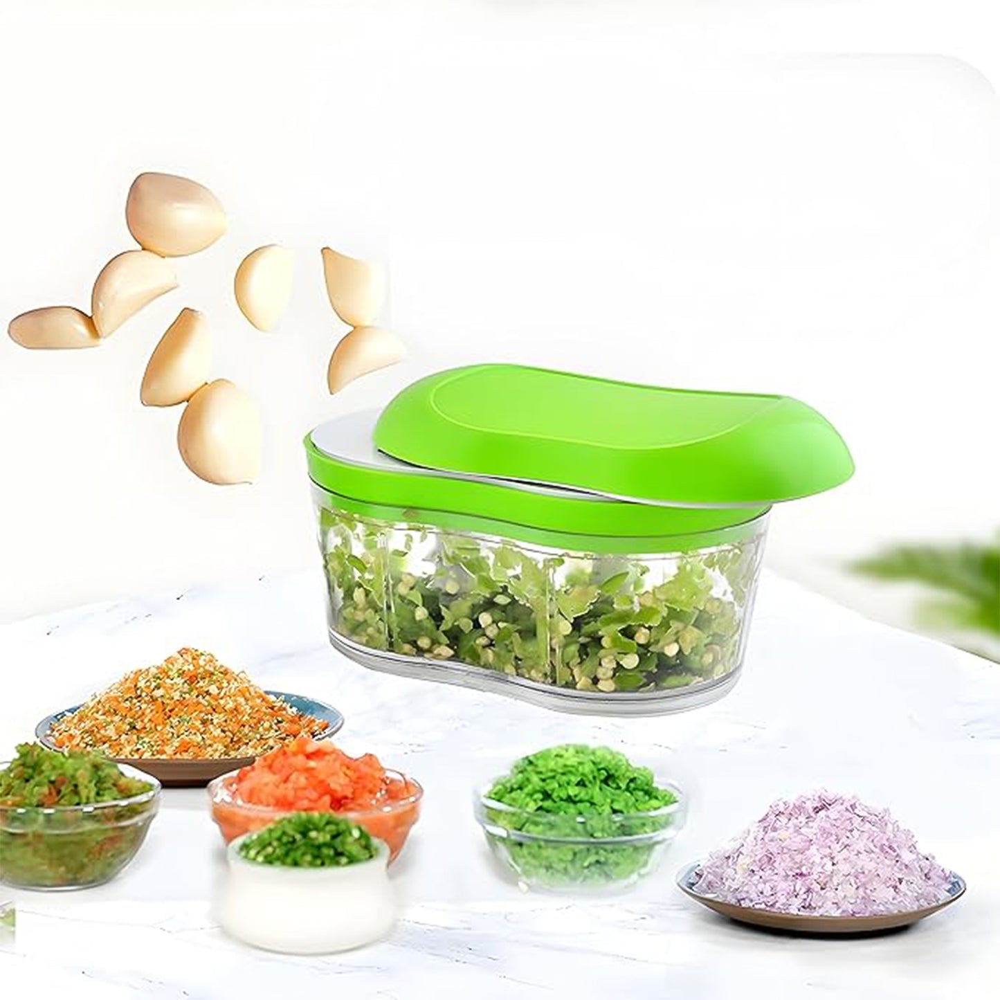Manual Hand Push Garlic Cutter  Vegetable Chopper (1 Pc) - Shop Gharse
