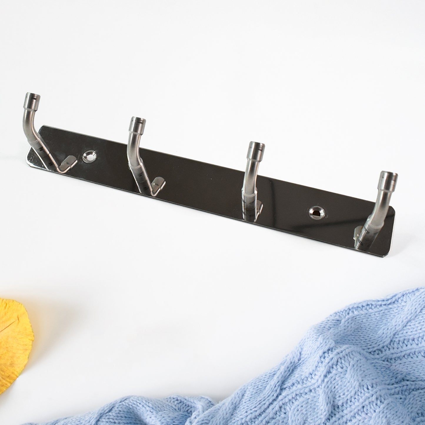 Stainless Steel Wall Mounted Coat 4 Hook Rack (20x3  1 Pc) - Shop Gharse