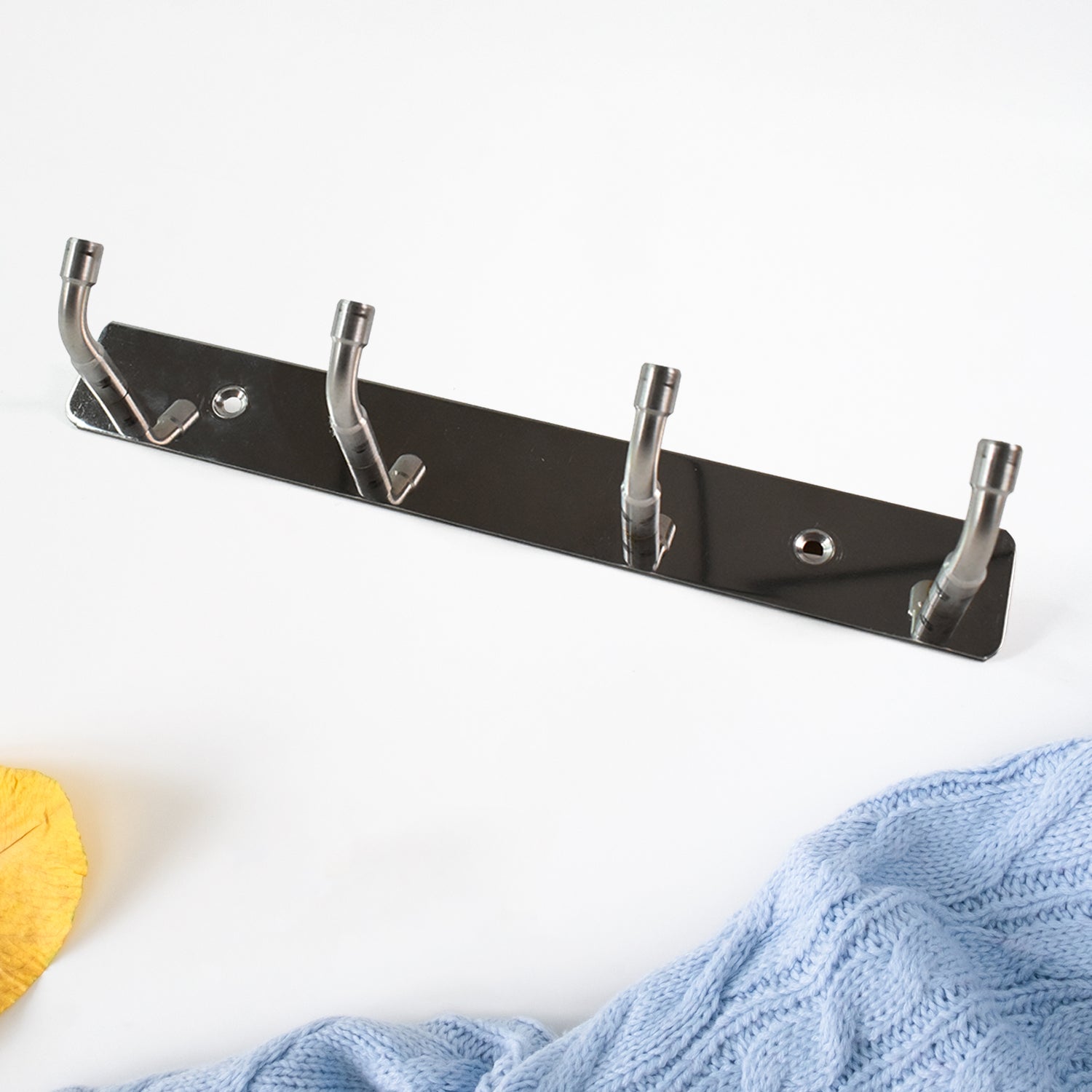 Stainless Steel Wall Mounted Coat 4 Hook Rack (20x3  1 Pc) - Shop Gharse