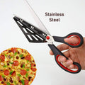 Stainless Steel Pizza Cutter Scissors Plastic Handle With Removable Spatula - Shop Gharse