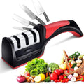 2051 Manual Red Knife Sharpener 3 Stage Sharpening Tool For Ceramic Knife And Steel Knives. - Shop Gharse