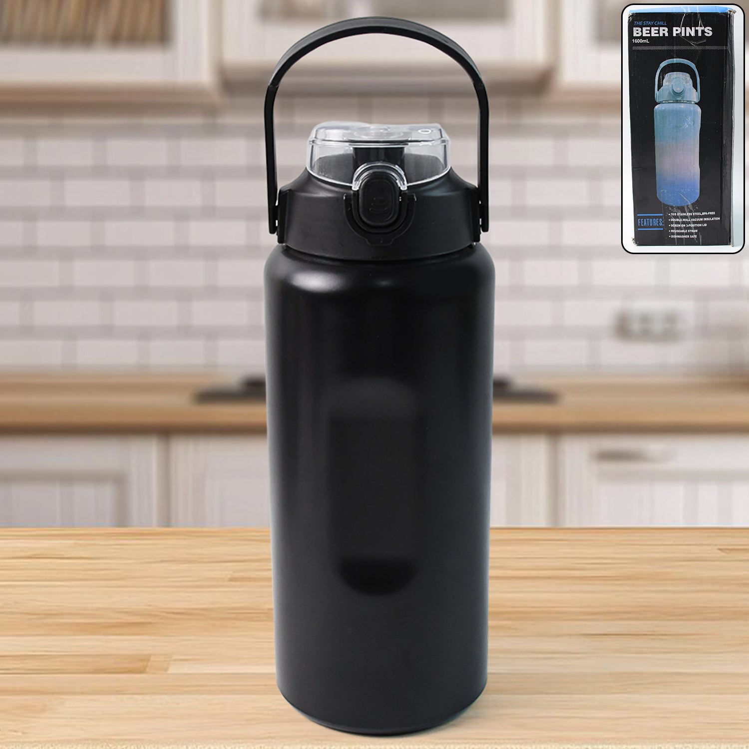 Large Capacity Stainless Steel Insulated Water Bottle 1600ml (1 Pc) - Shop Gharse