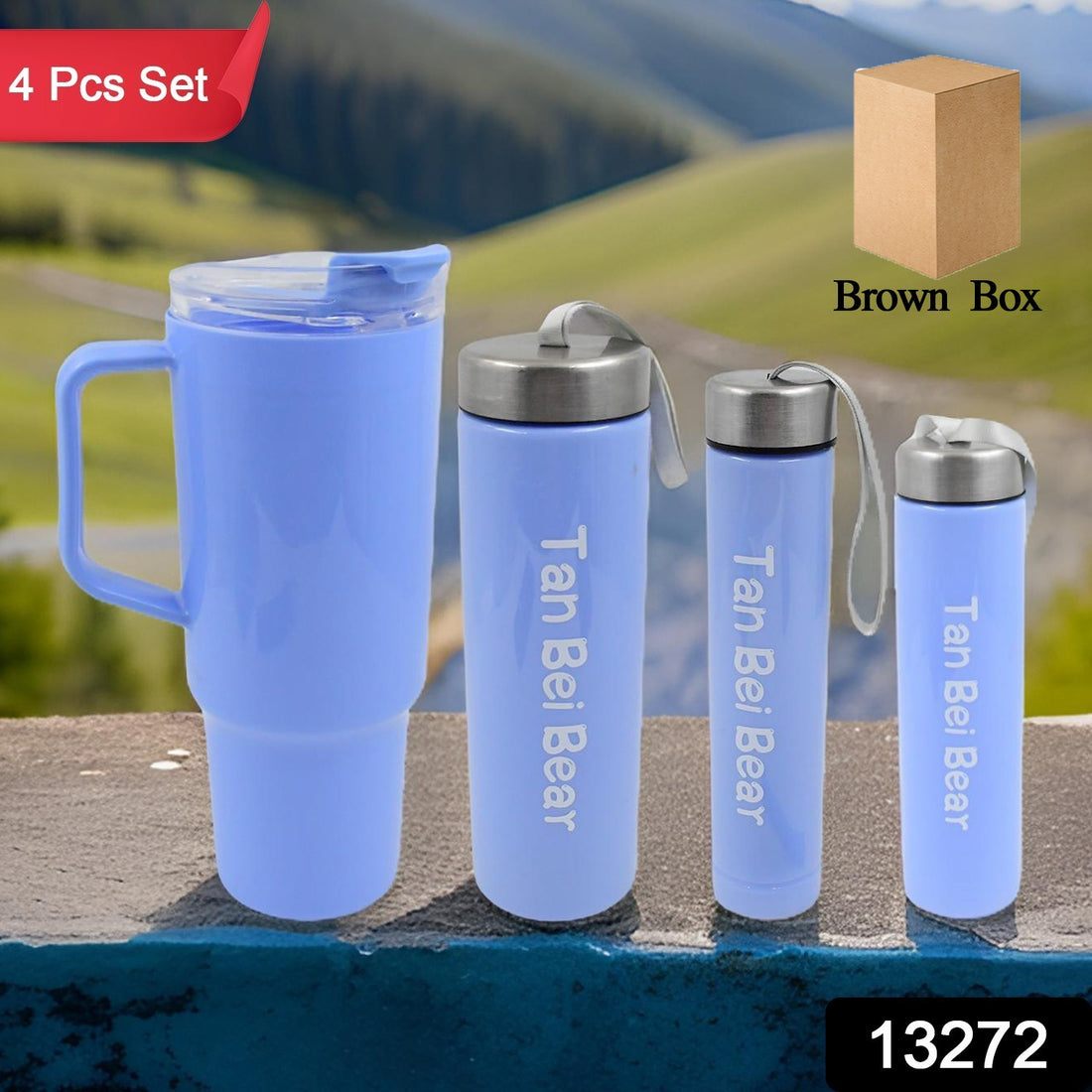 Plastic Water Bottle 3 Different Size Bottle  1 Pc Tumbler With Straw (4 Pc Set) - Shop Gharse