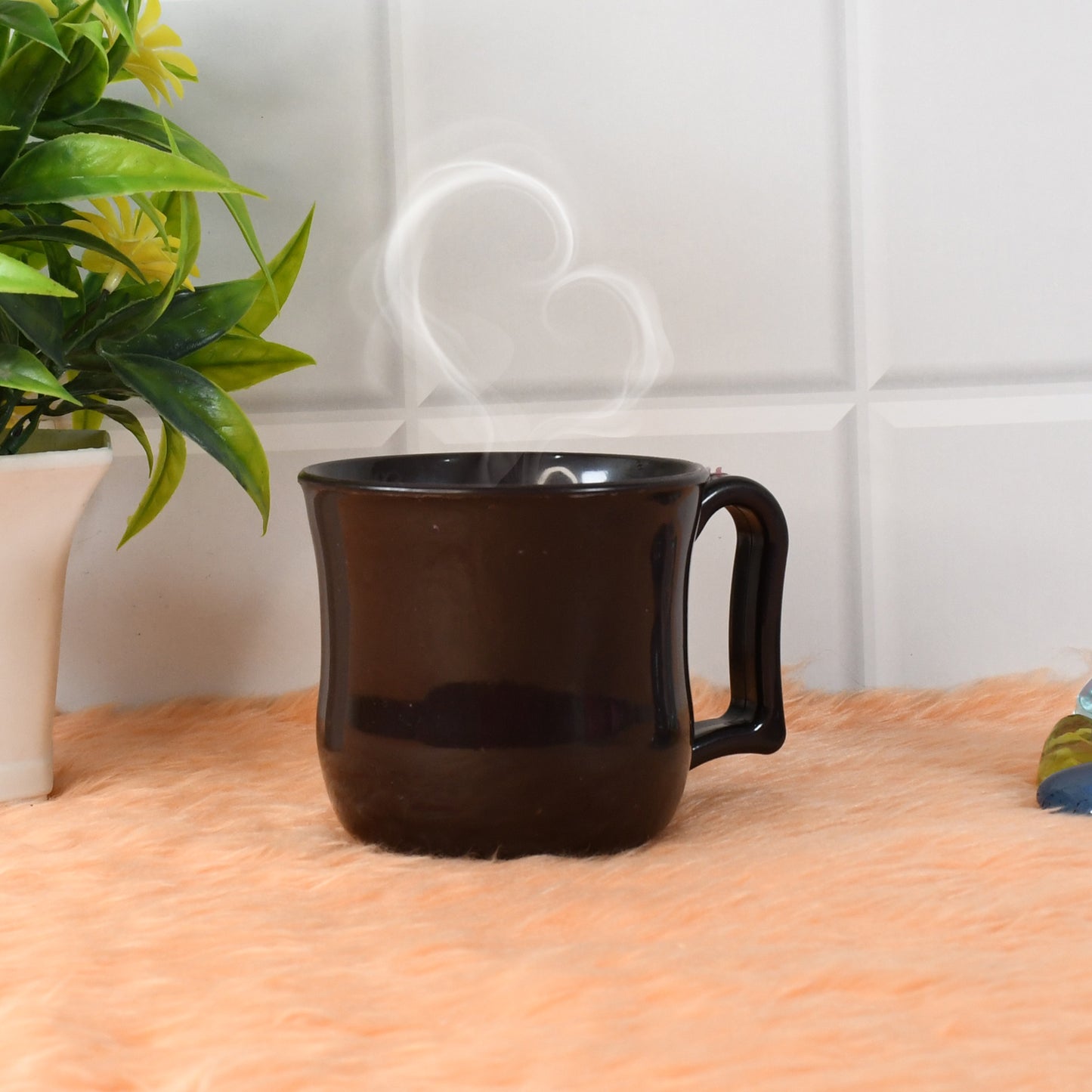 Premium Plastic Coffee  Tea Cups  Mug With Handle(1 Pc  Loose  Black) - Shop Gharse