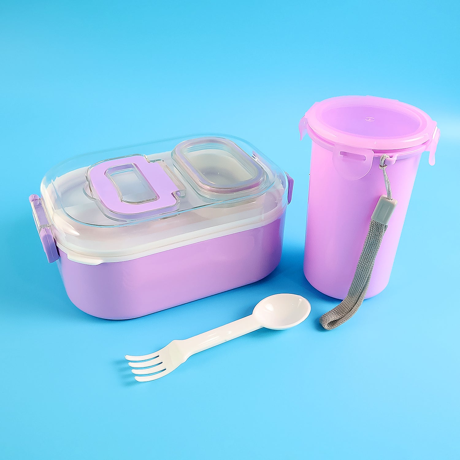 Multi-functional 1 Set Leakproof Lunch Box With Cutlery  Tumbler - Shop Gharse