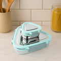 Ganesh Trinity 2-piece Stainless Steel Triangle Lunch Box Set - Shop Gharse