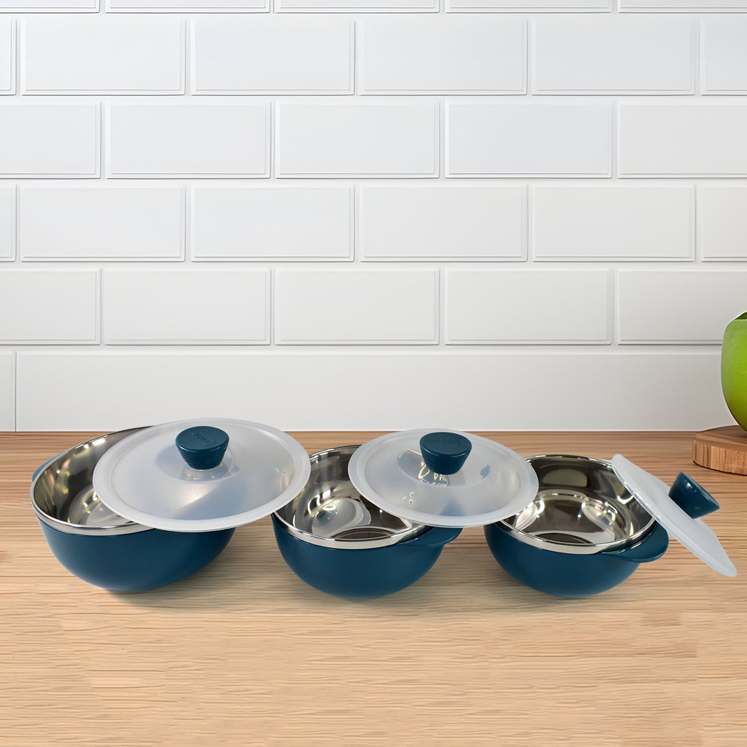 Apex Microwave-safe Serving Bowl 3 Pcs Set (700ml 1000ml 1400ml) - Shop Gharse