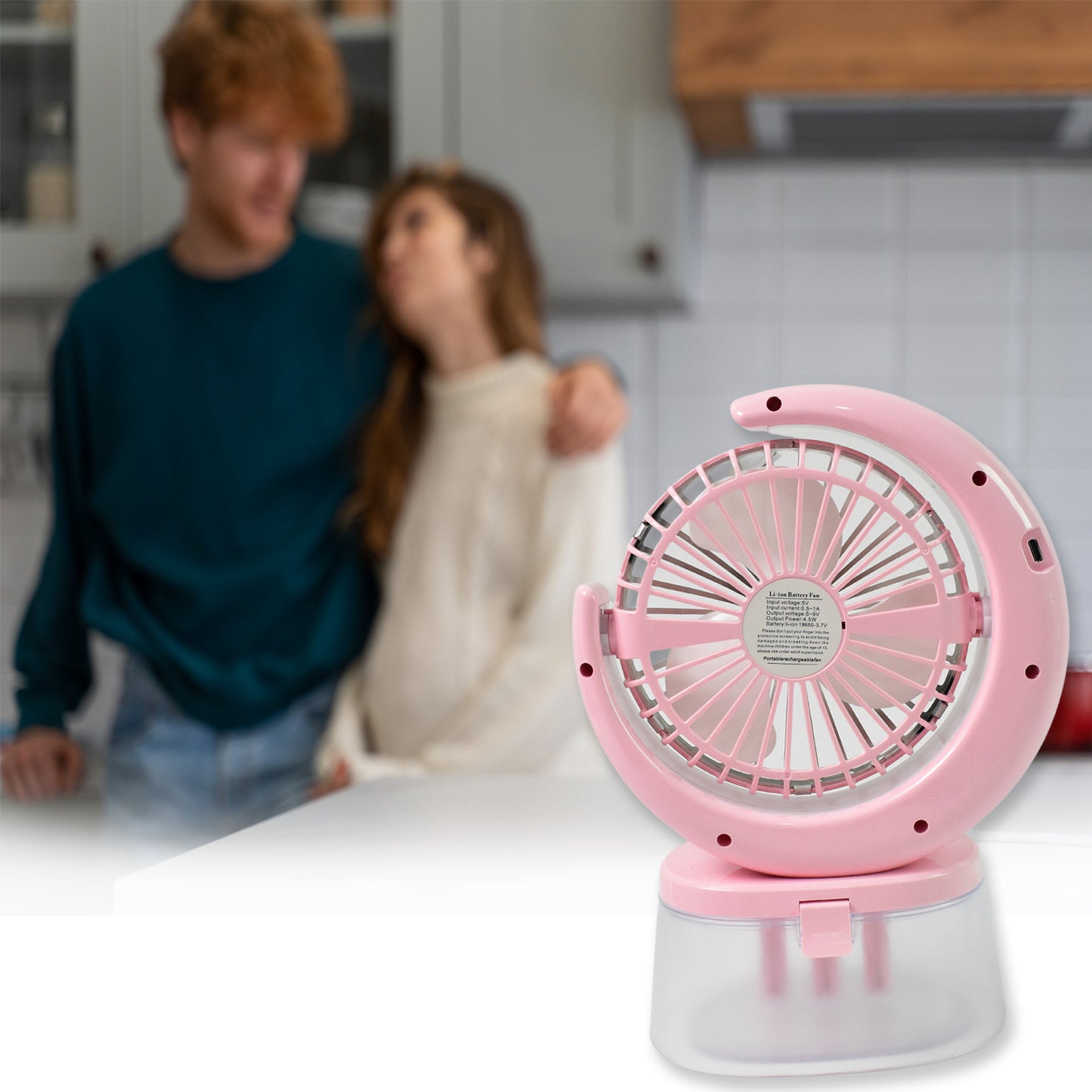 Desktop Fan - Camping Fan With Led Light Portable Humidifying Fan (1 Pc  Plug  Play Fan) - Shop Gharse
