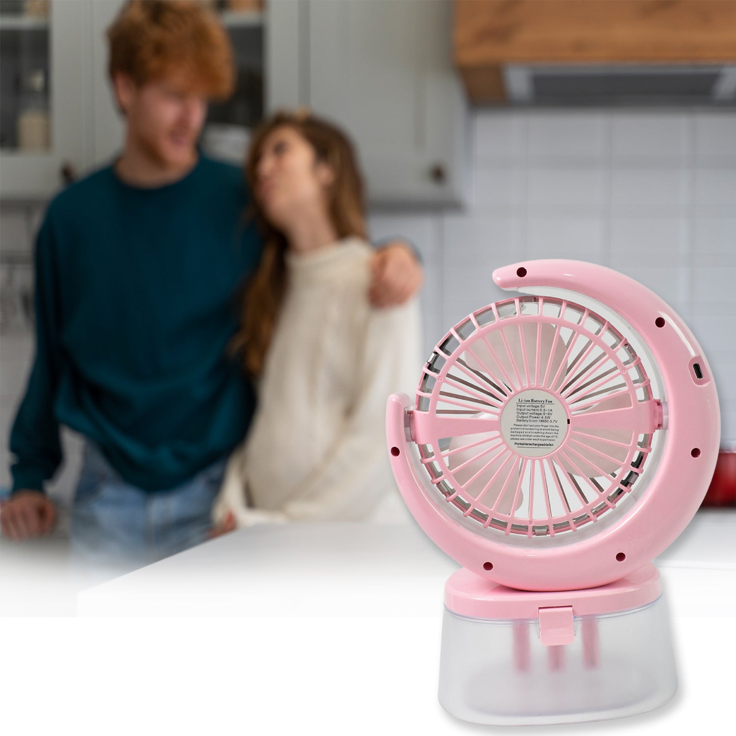 Desktop Fan - Camping Fan With Led Light Portable Humidifying Fan (1 Pc  Plug  Play Fan) - Shop Gharse
