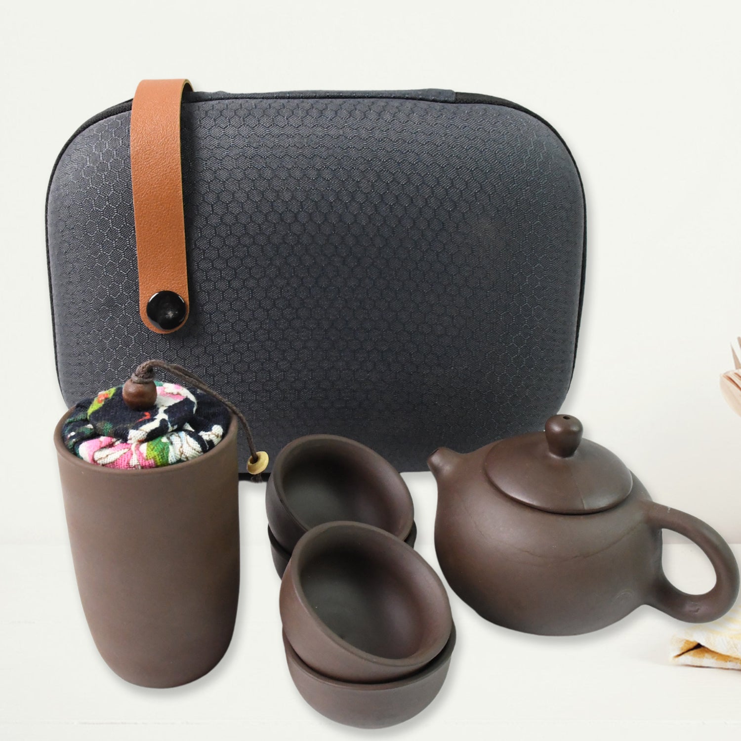 Portable Kung Fu Tea Set With A Portable Travel Bag (Set Of 6pcs) - Shop Gharse