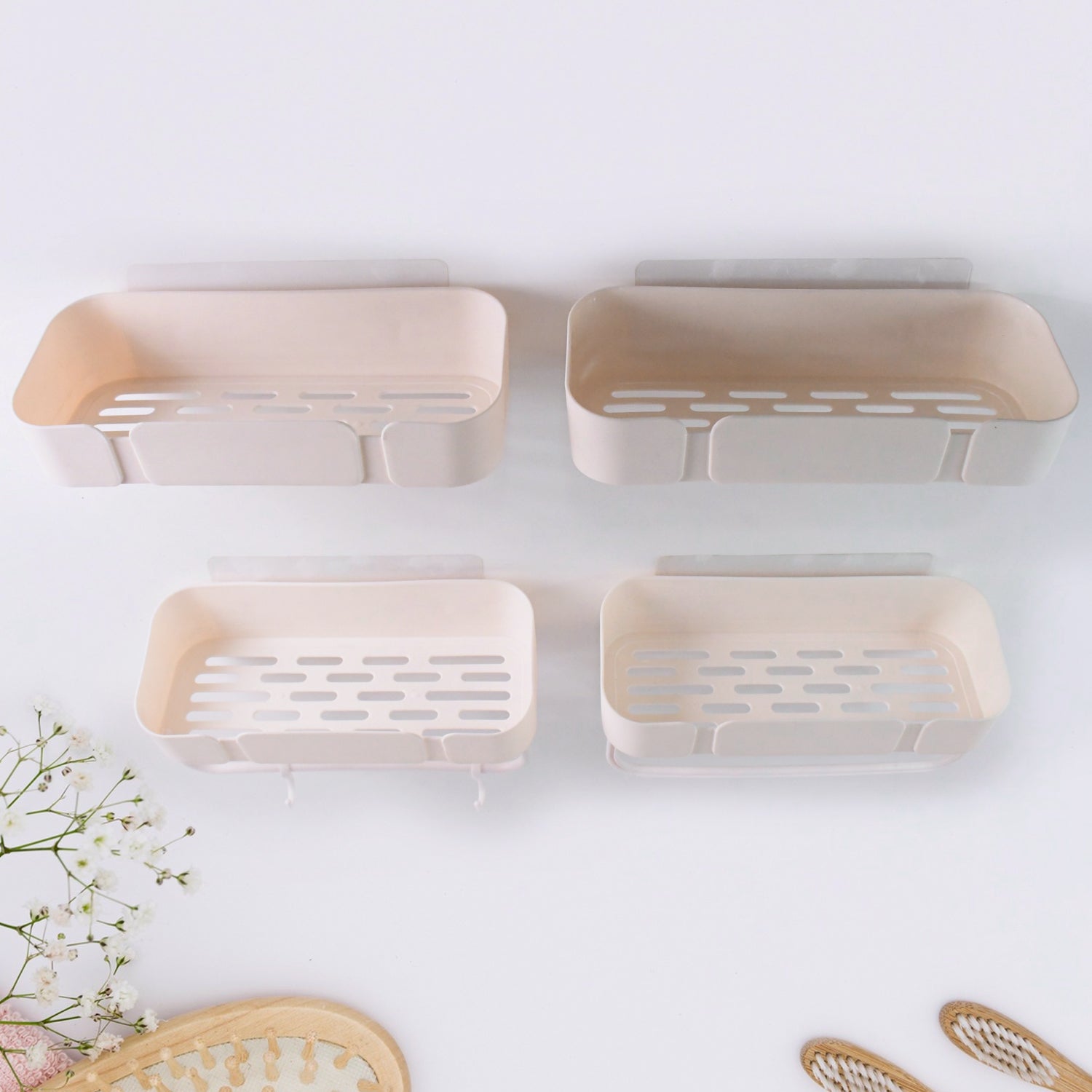 Multipurpose Kitchen Bathroom Wall Corner Shelf Rack (4 Pcs Set) - Shop Gharse