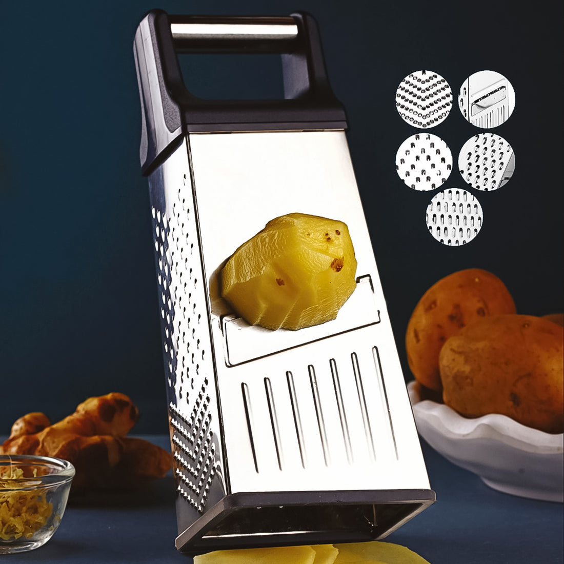 Apex 5-in-1 Master Stainless Steel Multipurpose Slicer And Grater - Shop Gharse