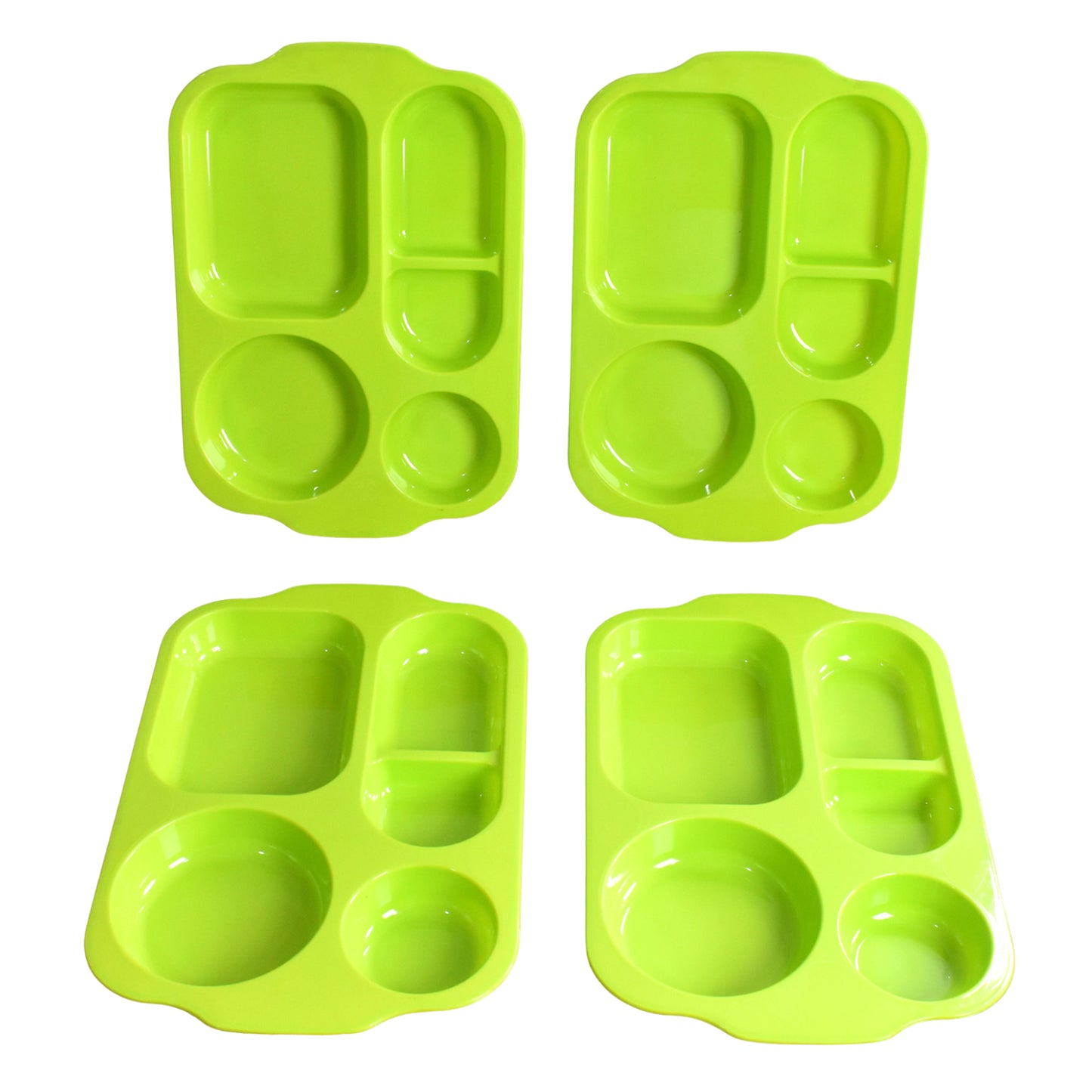 5363 Unbreakable Plastic Food Platesbiodegradable 5 Compartment Square Plate For Food - Shop Gharse