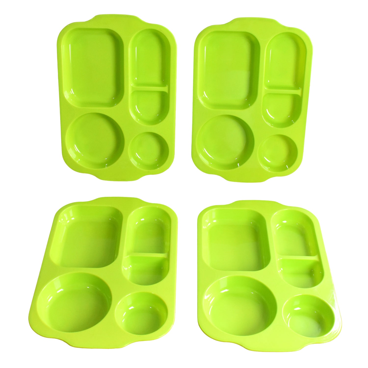 5363 Unbreakable Plastic Food Platesbiodegradable 5 Compartment Square Plate For Food - Shop Gharse