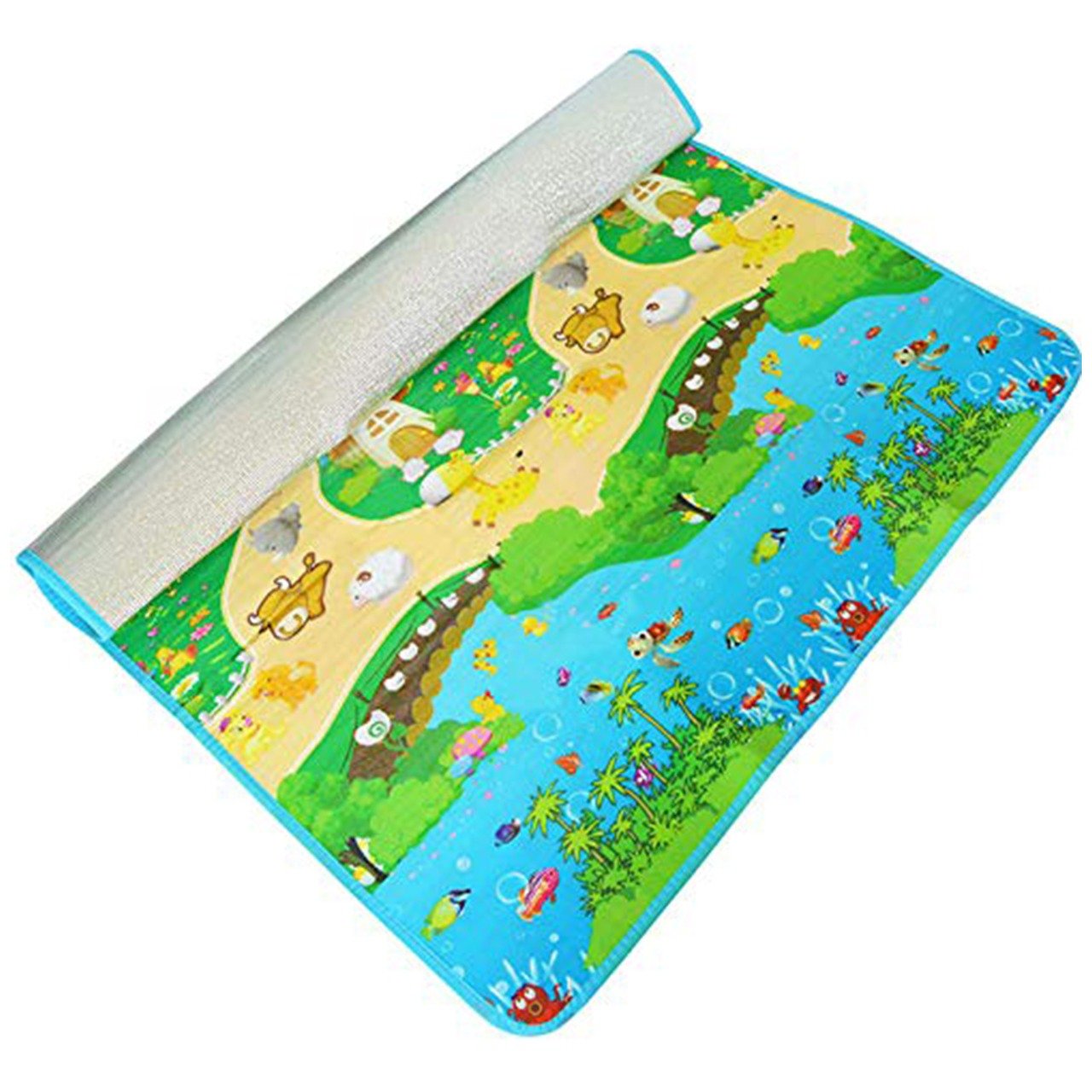 1200 Waterproof Single Side Baby Play Crawl Floor Mat For Kids Picnic School Home (Size 180 X 115) - Shop Gharse