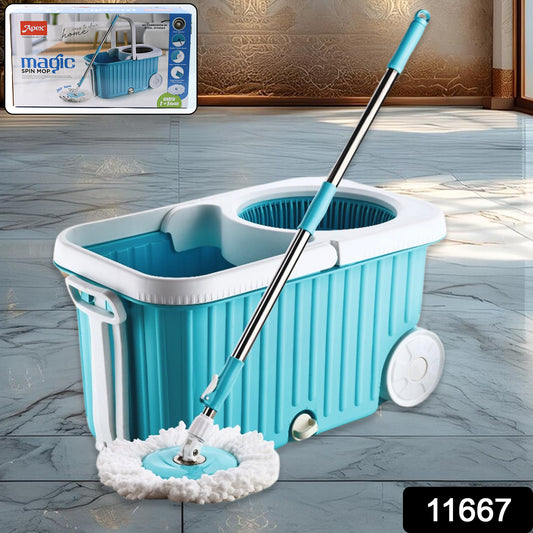 Apex Magic 360 Spin Mop Cleaning System With Stainless Steel Spinner - Shop Gharse