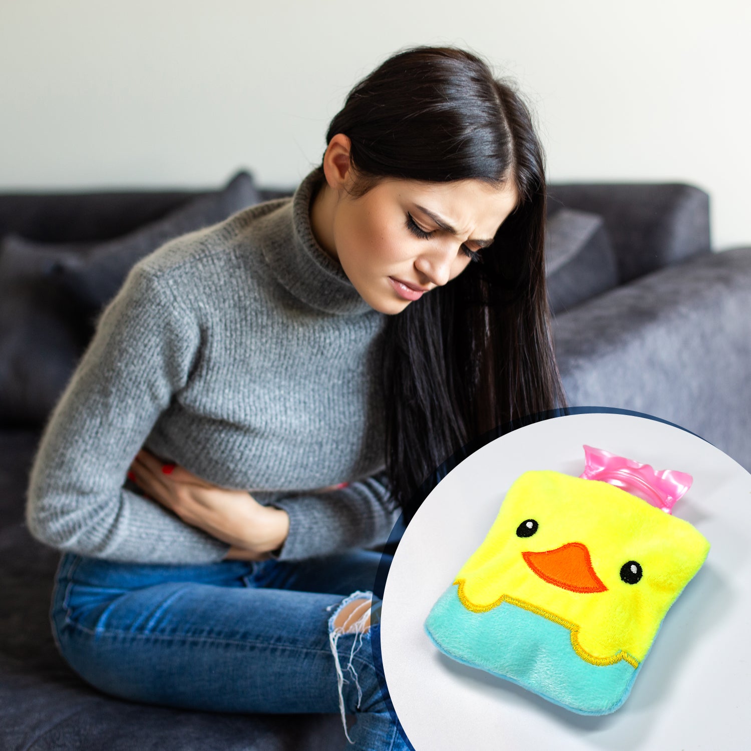 6524 Yellow Duck Design Small Hot Water Bag With Cover For Pain Relief Neck Shoulder Pain And Hand Feet Warmer Menstrual Cramps. - Shop Gharse