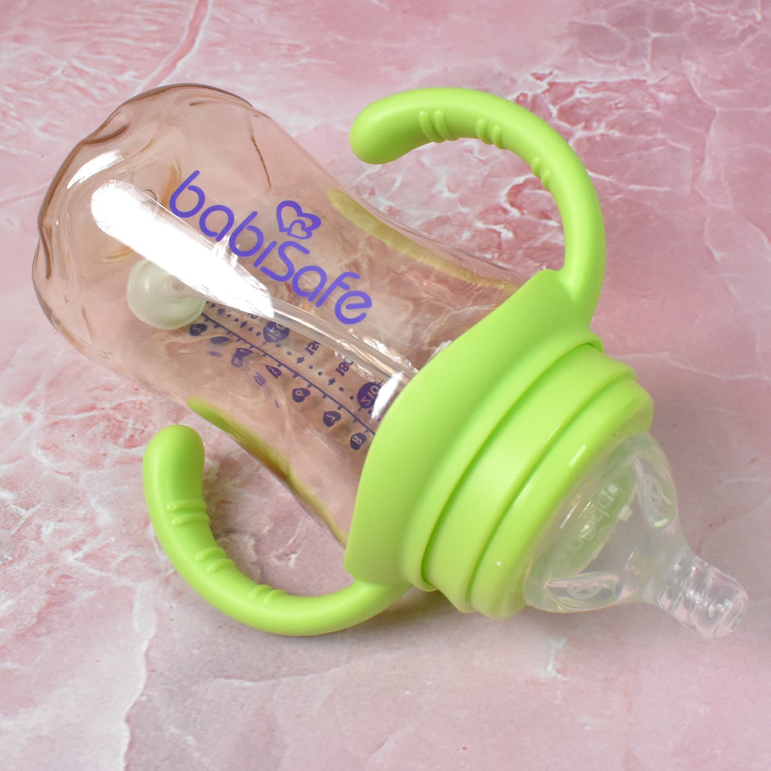 Plastic Baby Feeding Bottle With Handles Cleaning Brush  Straw (300 Ml  1 Pc) - Shop Gharse