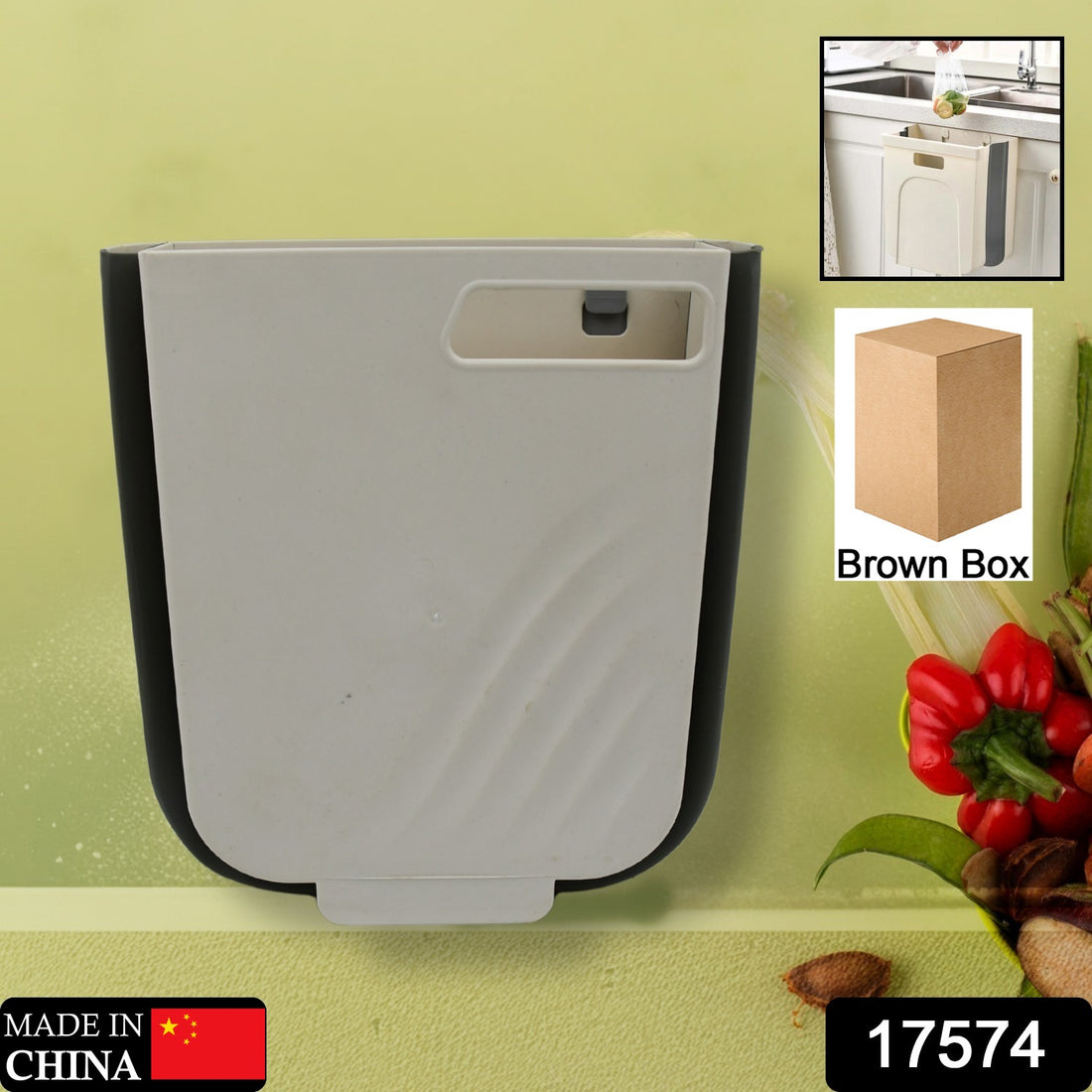 Hanging Trash Can For Kitchen Cabinet Door Small Collapsible Foldable Waste Bins Hanging Trash Holder For Bathroom Bedroom Office Car Portable - Shop Gharse