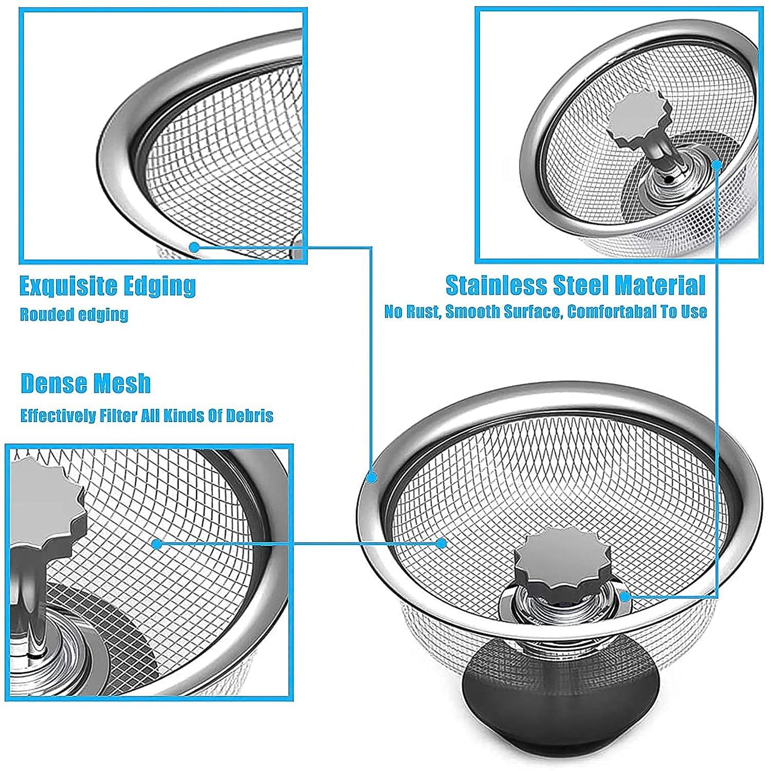 Stainless Steel Sink Strainer Basket Strainer Kitchen Sink Strainer (1 Pc) - Shop Gharse