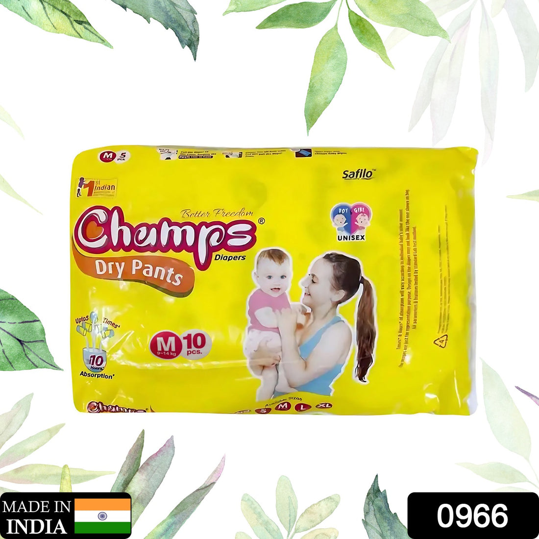 0966 Medium Champs Dry Pants Style Diaper- Medium (10 Pcs) Best For Travel  Absorption Champs Baby Diapers Champs Soft And Dry Baby Diaper Pants (M 10 Pcs ) - Shop Gharse
