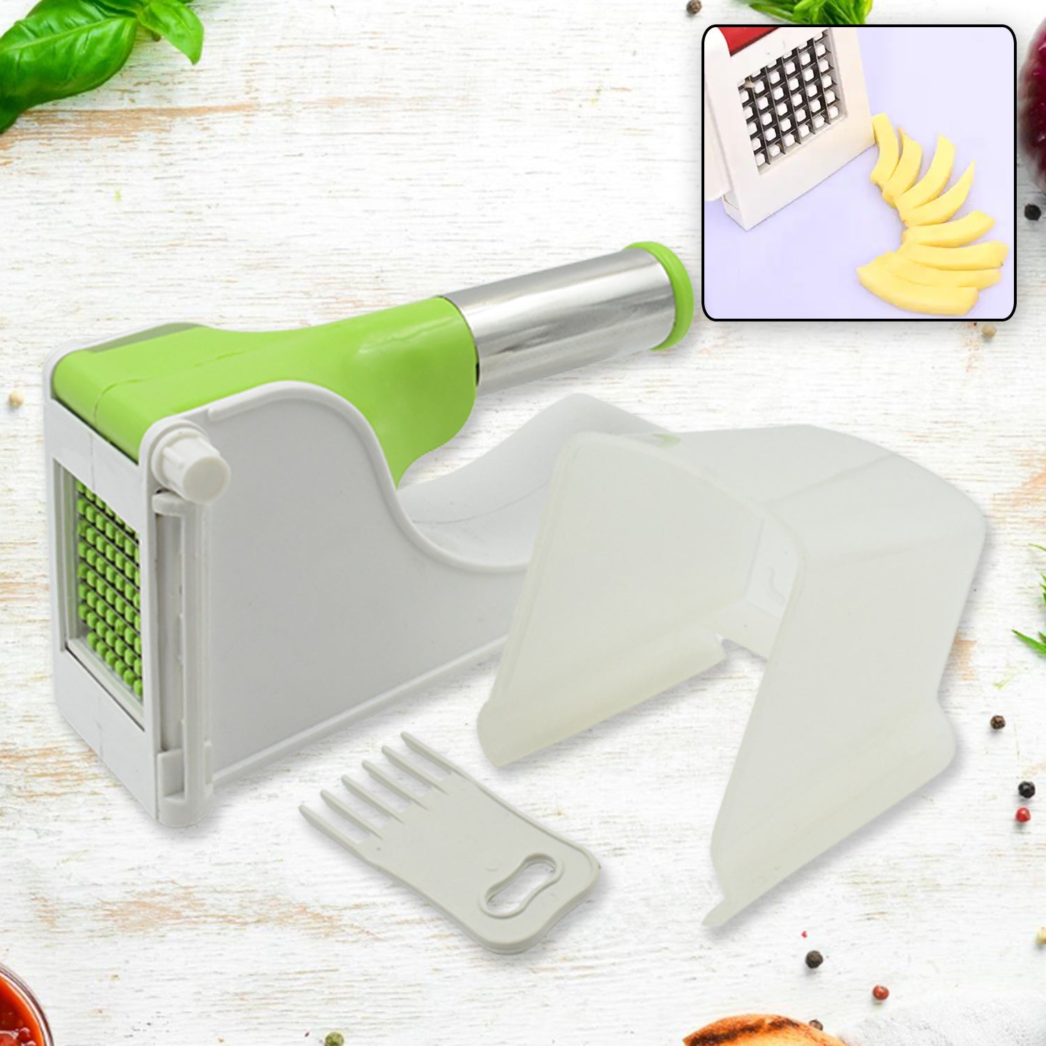 114 Virgin Plastic French Fry Chipser Potato Chipserpotato Slicer With Container - Shop Gharse
