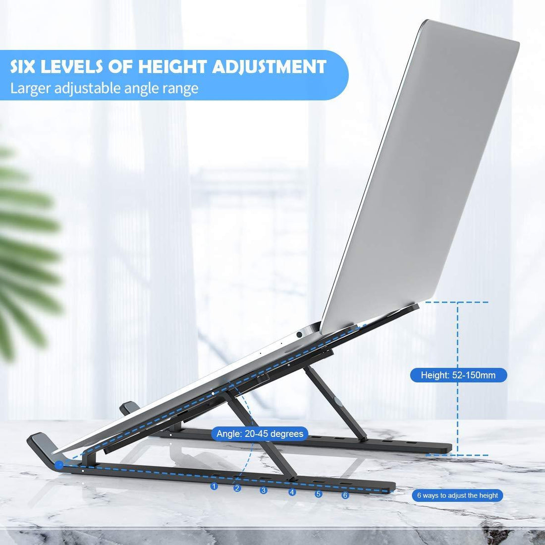 1320 Adjustable Laptop Stand Holder With Built-in Foldable Legs And High Quality Fibre - Shop Gharse