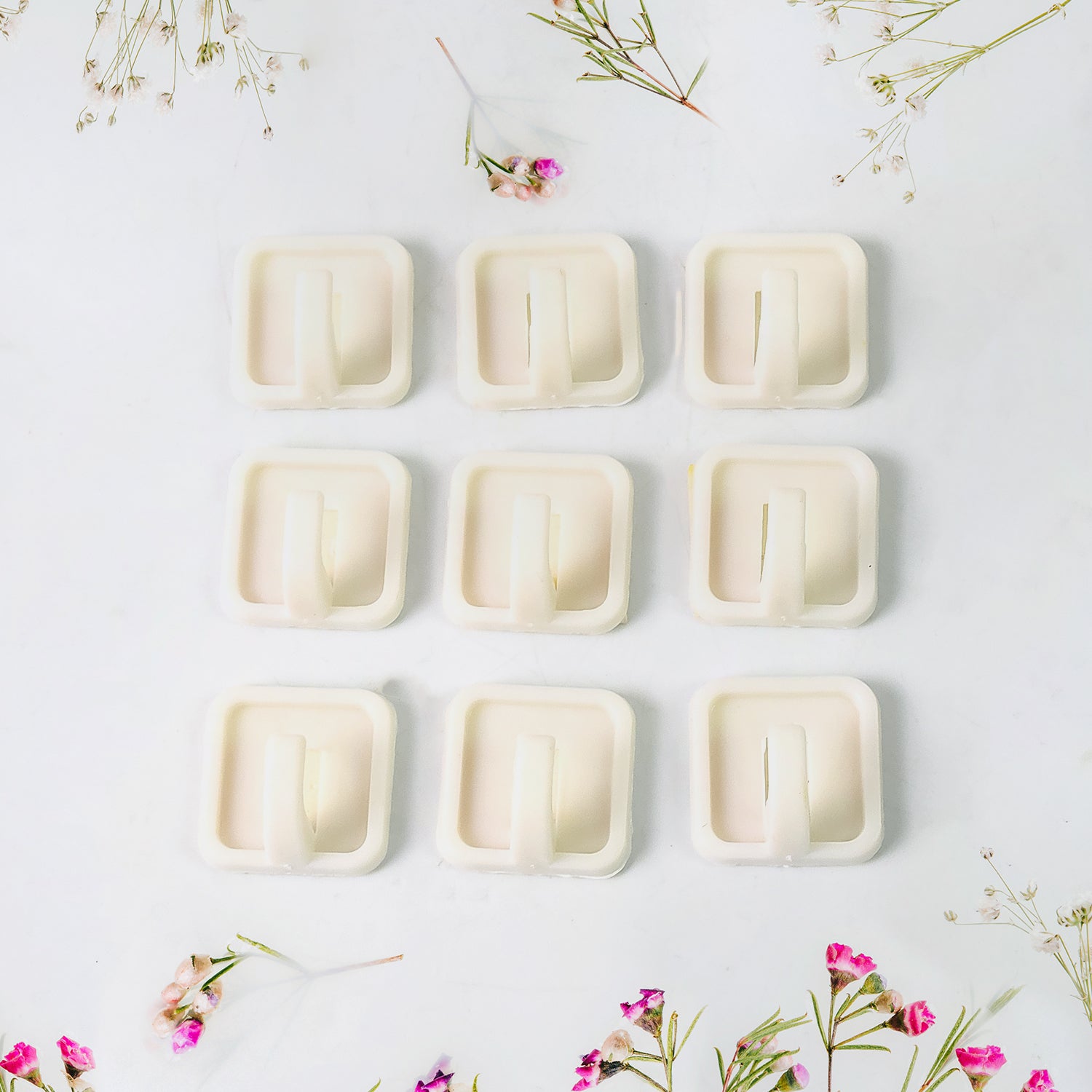 Adhesive Hooks For Wall Hanging Clothes Strong Adhesive Hooks (9 Pcs Set) - Shop Gharse