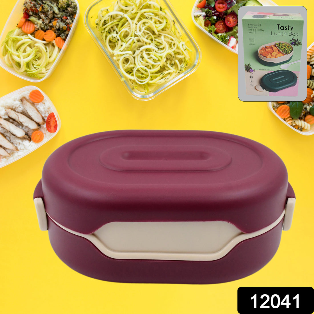 Airtight Food Grade Tiffin Box With 2 In 1 Spoon And 2 Compartment - Shop Gharse