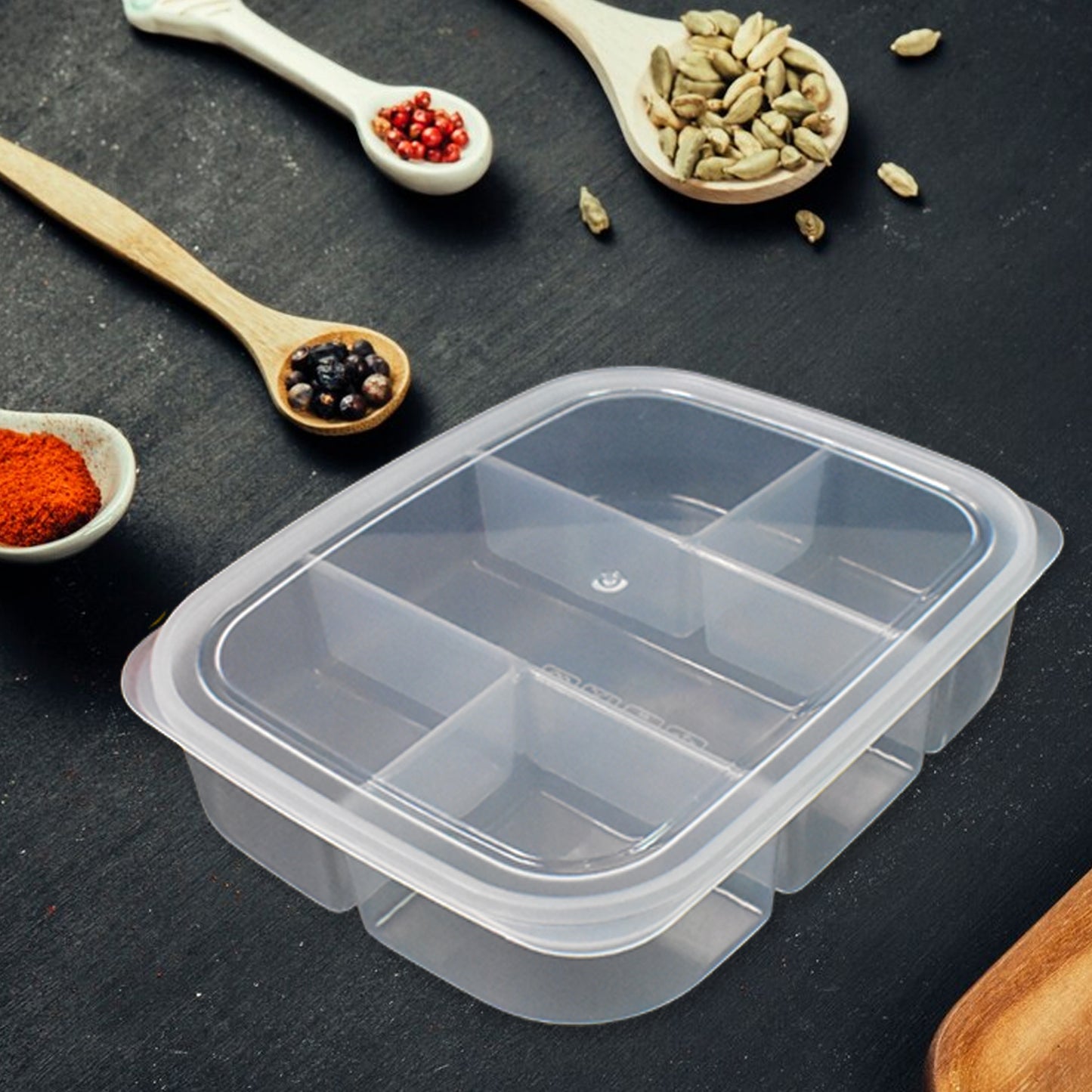 Plastic 5- Compartment Excellent Container Reusable Lunch Box (1 Pc) - Shop Gharse