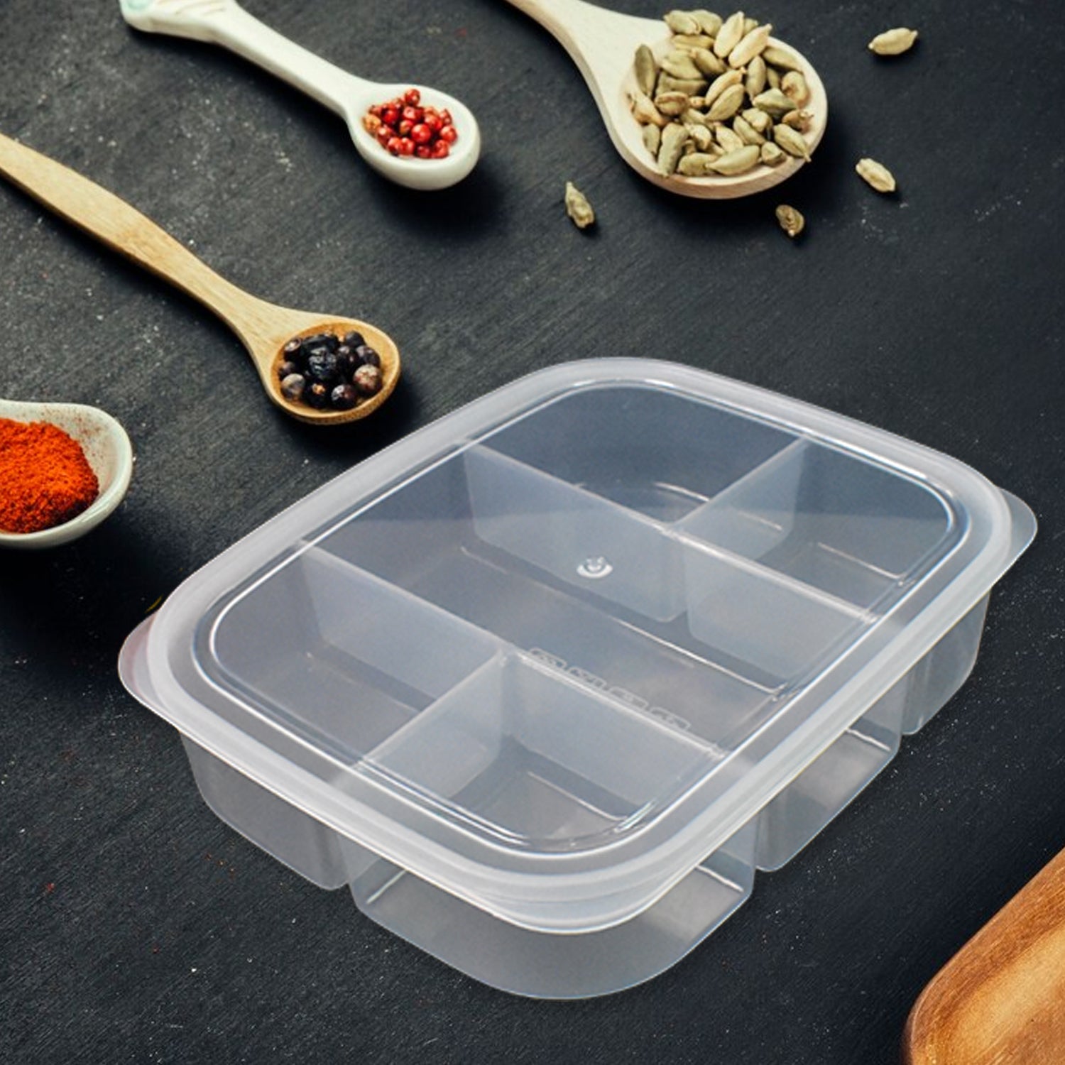 Plastic 5- Compartment Excellent Container Reusable Lunch Box (1 Pc) - Shop Gharse
