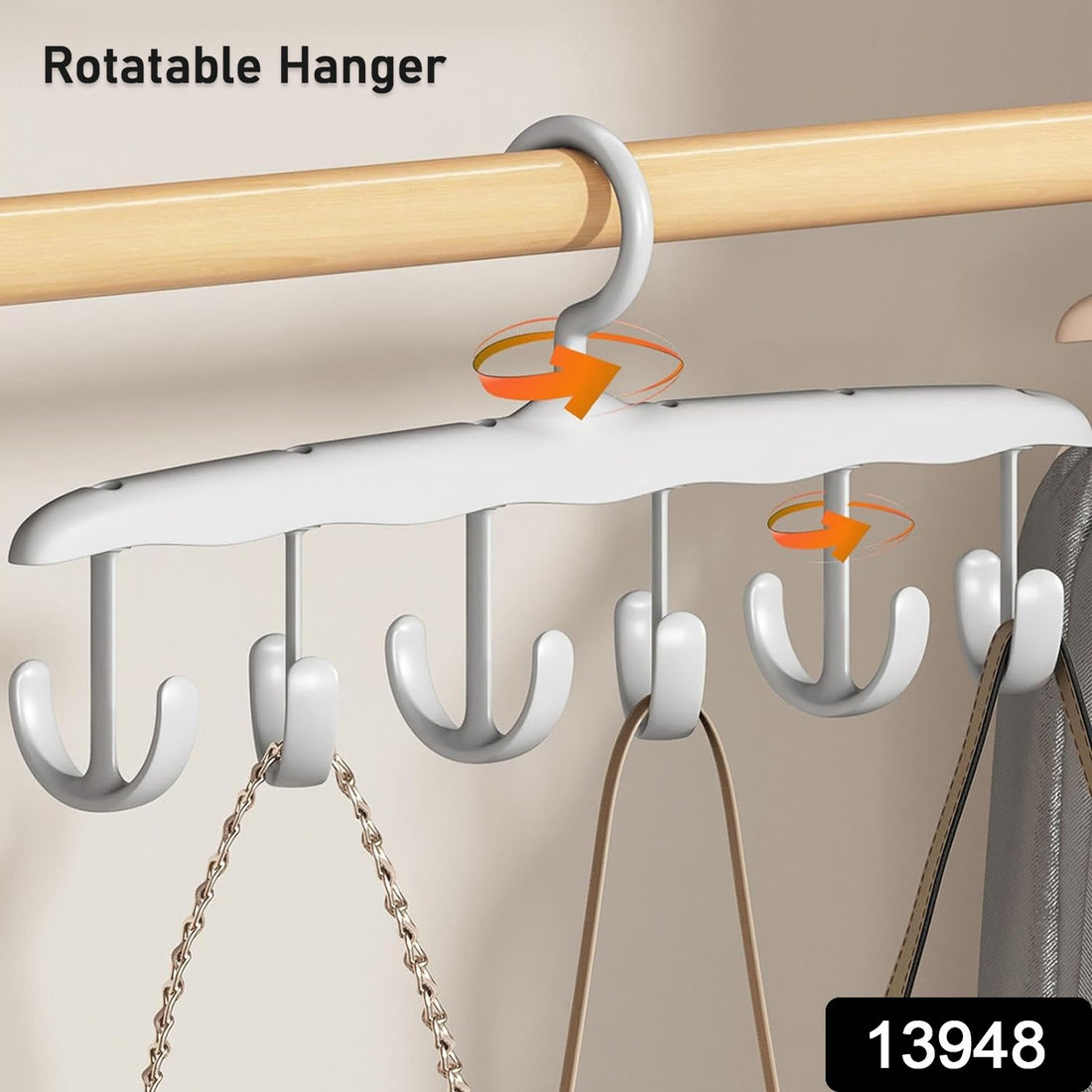13948 Tank Top Hanger 12-hook Space Saving Hanger Capacity Rotatable Wood Space Saving Hanger Closet Organizers And Storage For Dorm  Apartment For Tank Top - Shop Gharse