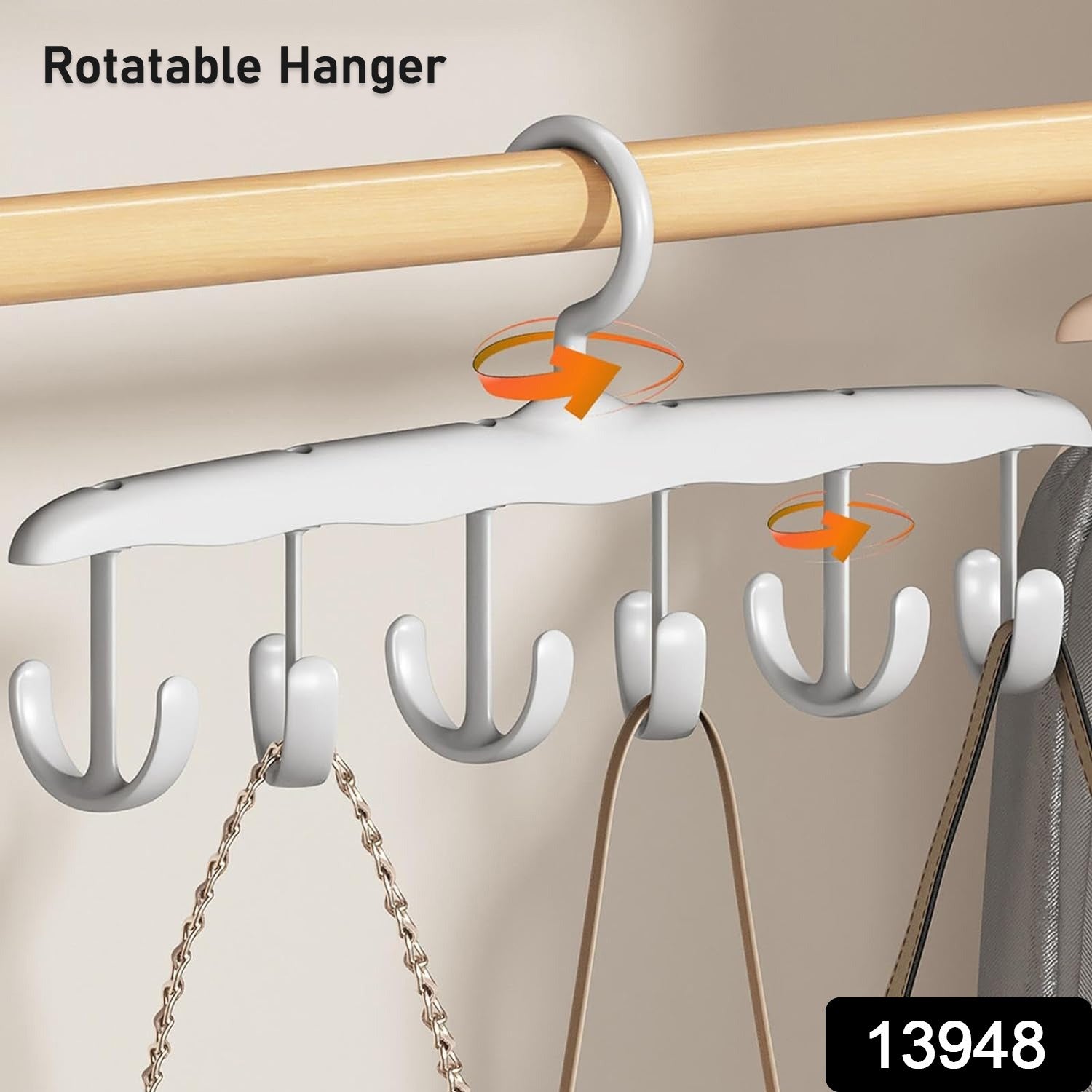 13948 Tank Top Hanger 12-hook Space Saving Hanger Capacity Rotatable Wood Space Saving Hanger Closet Organizers And Storage For Dorm  Apartment For Tank Top - Shop Gharse