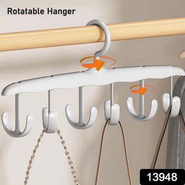 13948 Tank Top Hanger 12-hook Space Saving Hanger Capacity Rotatable Wood Space Saving Hanger Closet Organizers And Storage For Dorm  Apartment For Tank Top - Shop Gharse