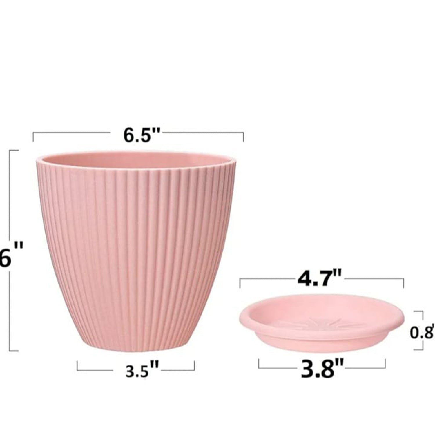Plastic Flower Pot With Bottom Tray (5 Pcs Set) - Shop Gharse