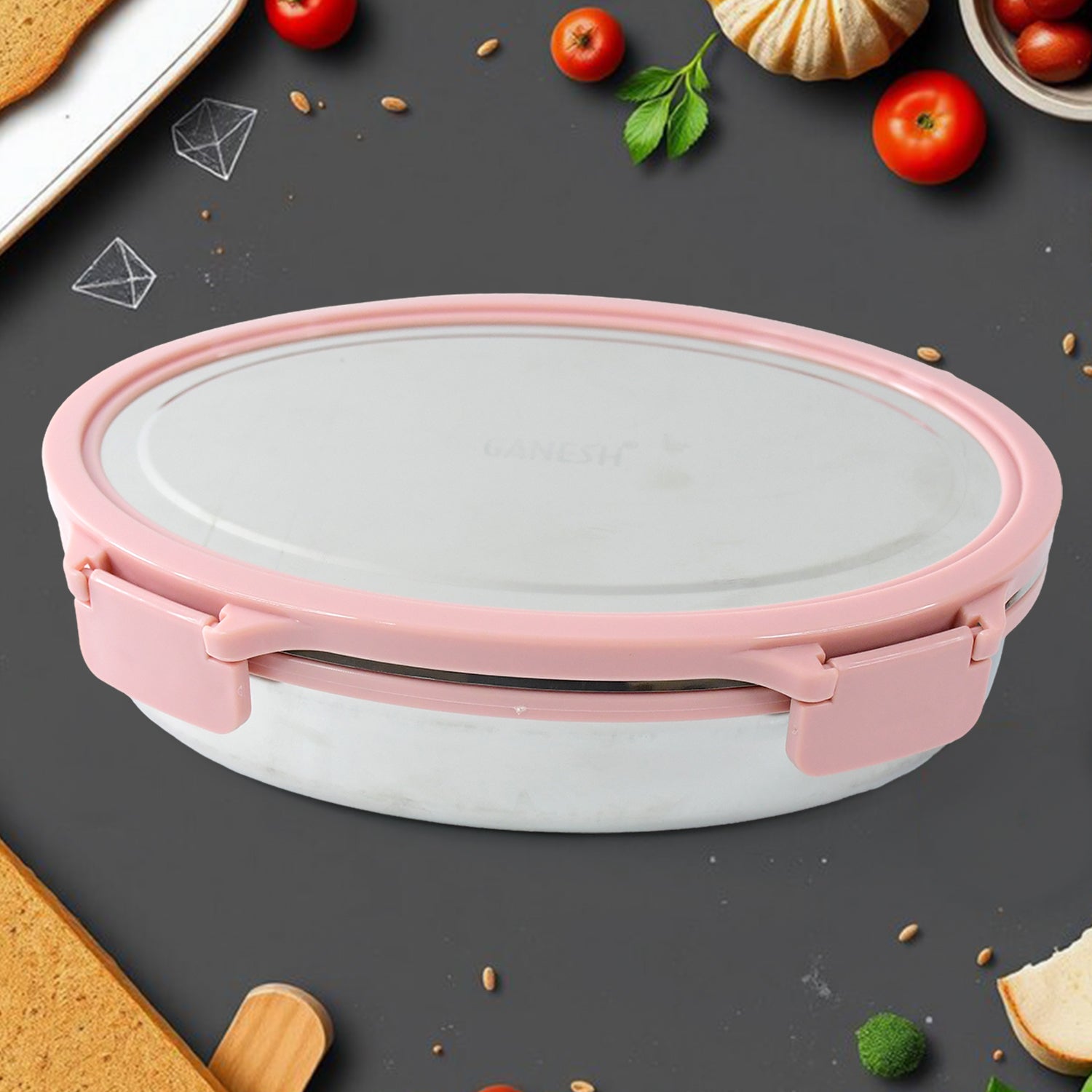 Ganesh Classy 2-piece Stainless Steel Lunch Box Set - Shop Gharse