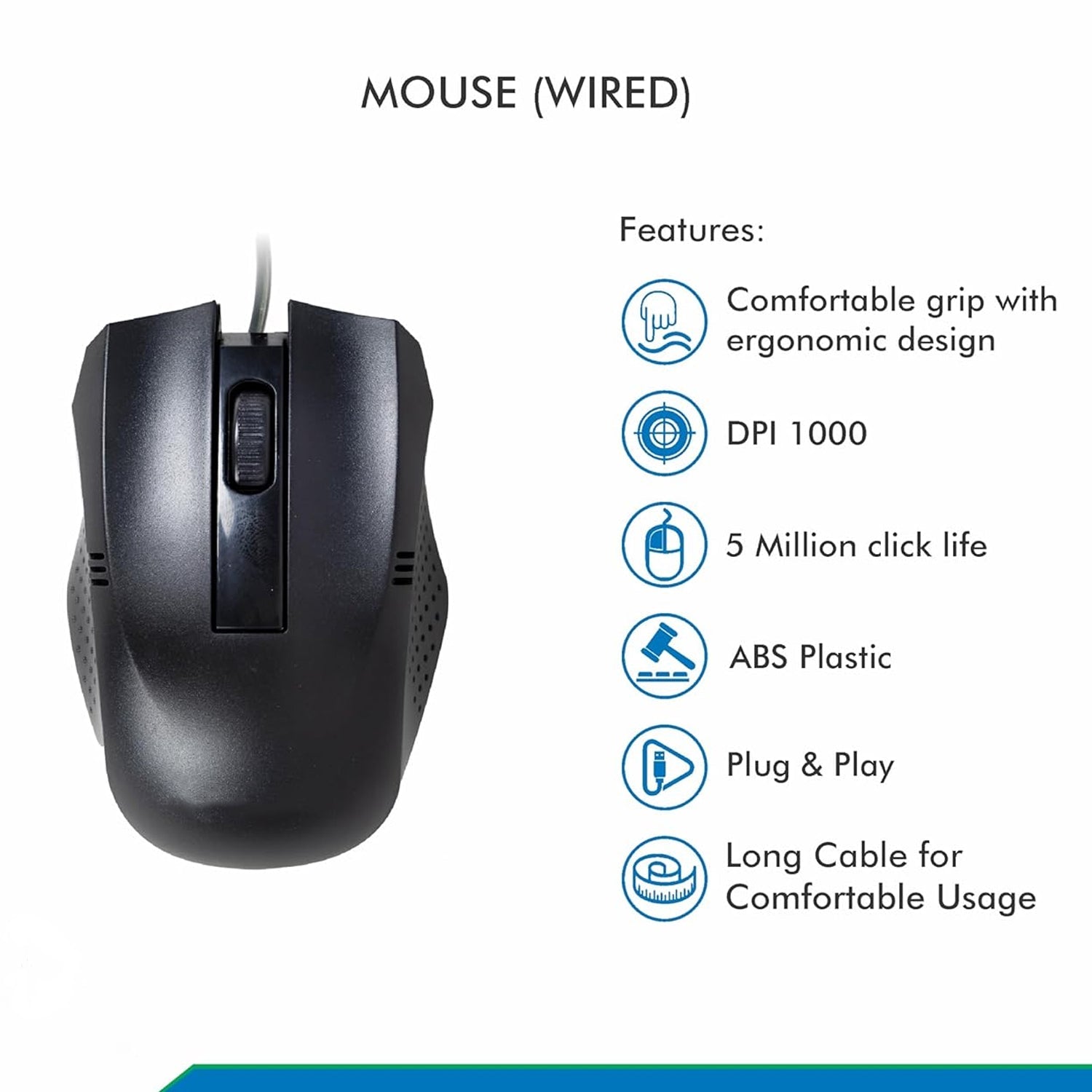 Computer  Laptop Wired Optical Mouse (1 Pc) - Shop Gharse