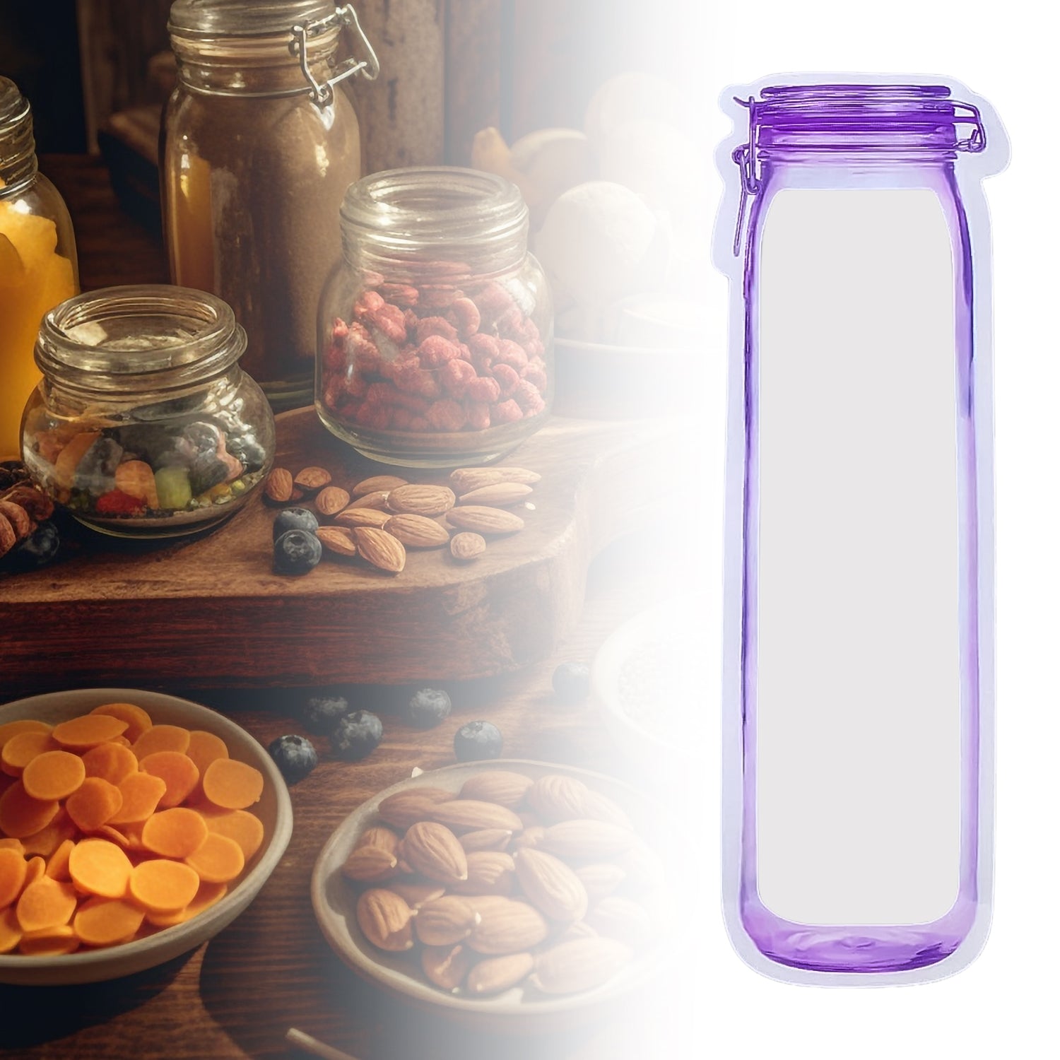Food Storage Bag Bottles Shape Ziplock Bags Reusable (1 Pc  500 Ml) - Shop Gharse