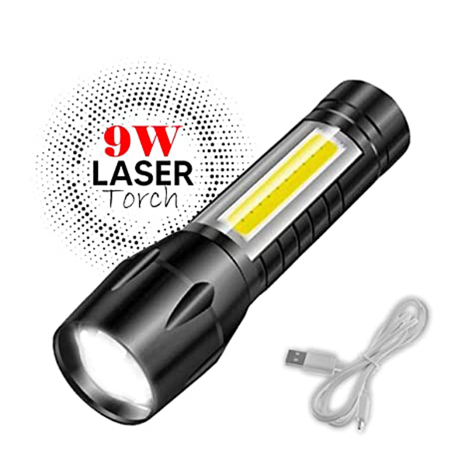 7528  Mini Search Rechargeable Led Long Range Flashlight Emergency Light Torch - Shop Gharse