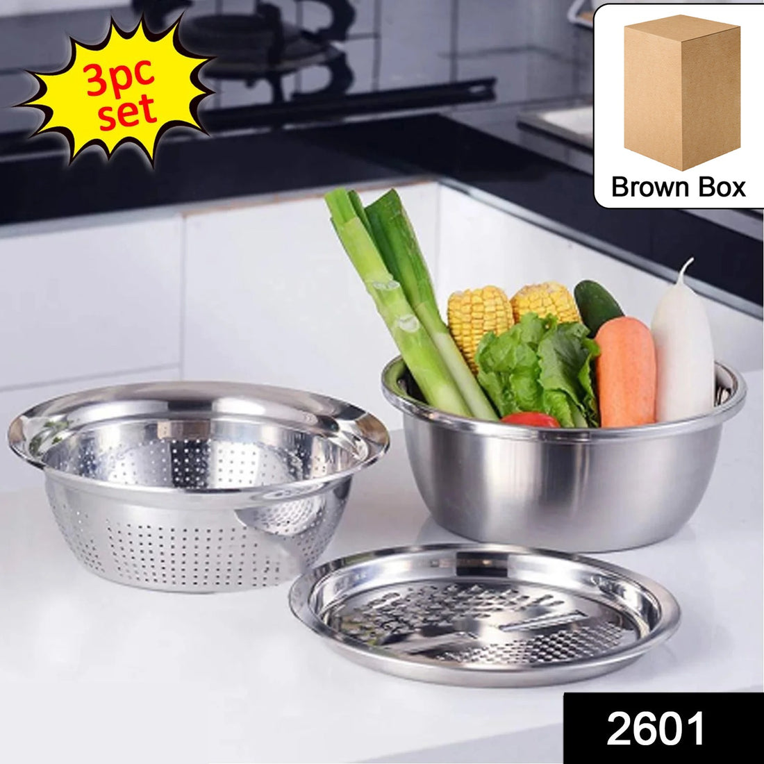 2601 3 In 1 Kitchen Multipurpose Julienne Grater Salad Maker - Shop Gharse